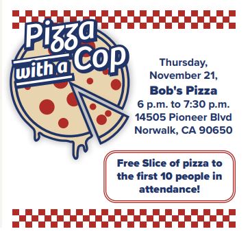 Bob's pizza with a cop