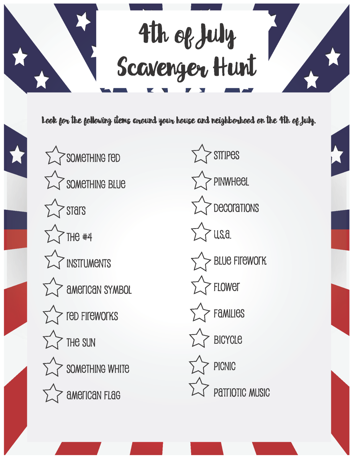 10 GAME scavenger hunt