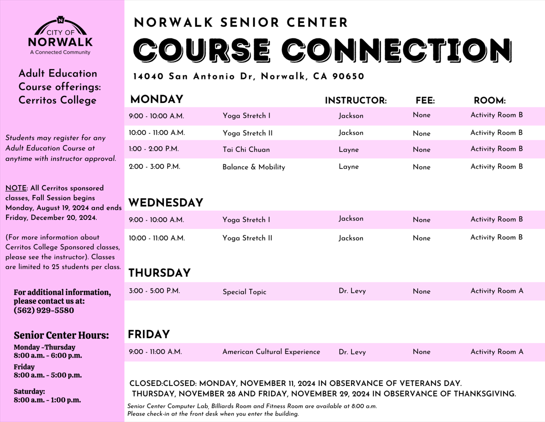 Course connection fall 1