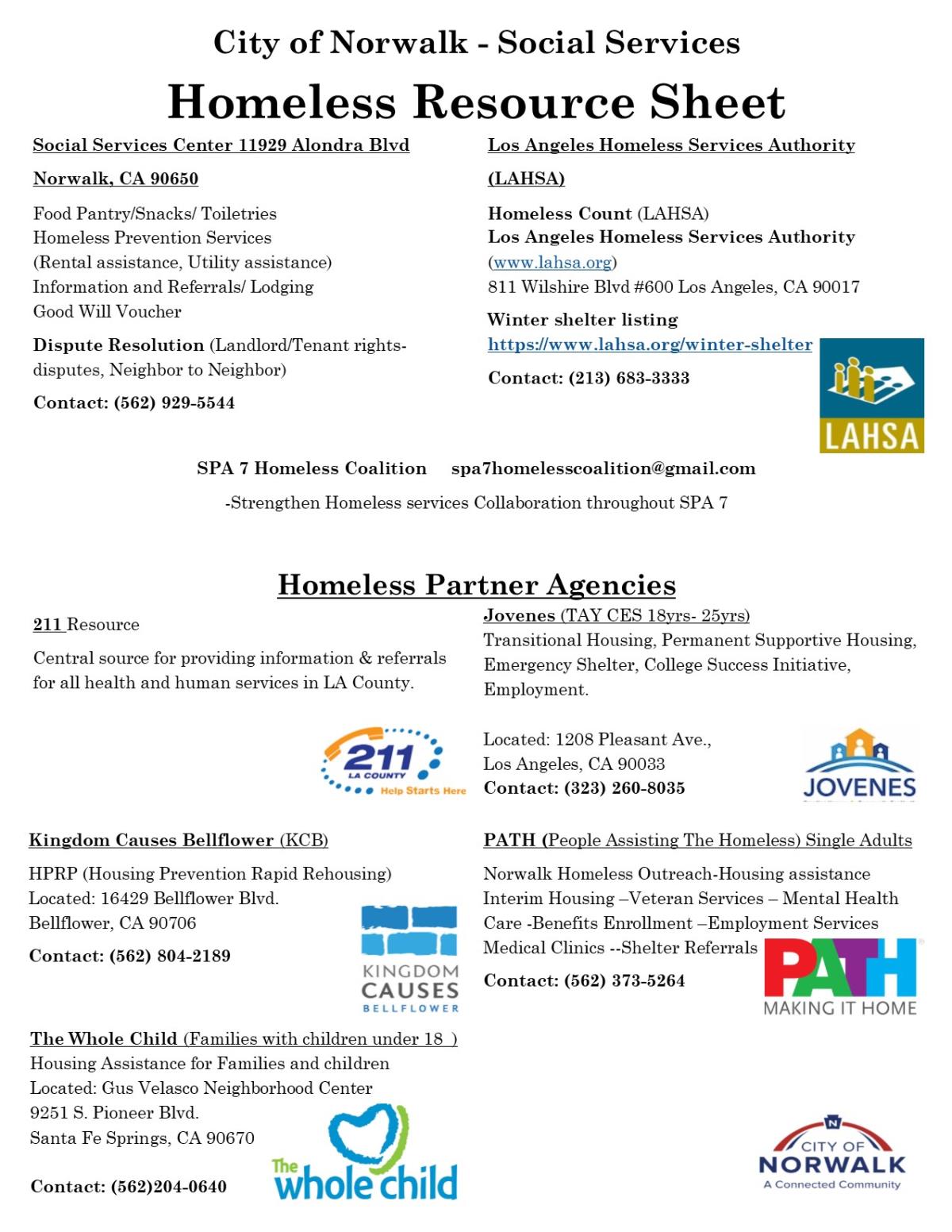 Homeless Resource Sheet 9-18