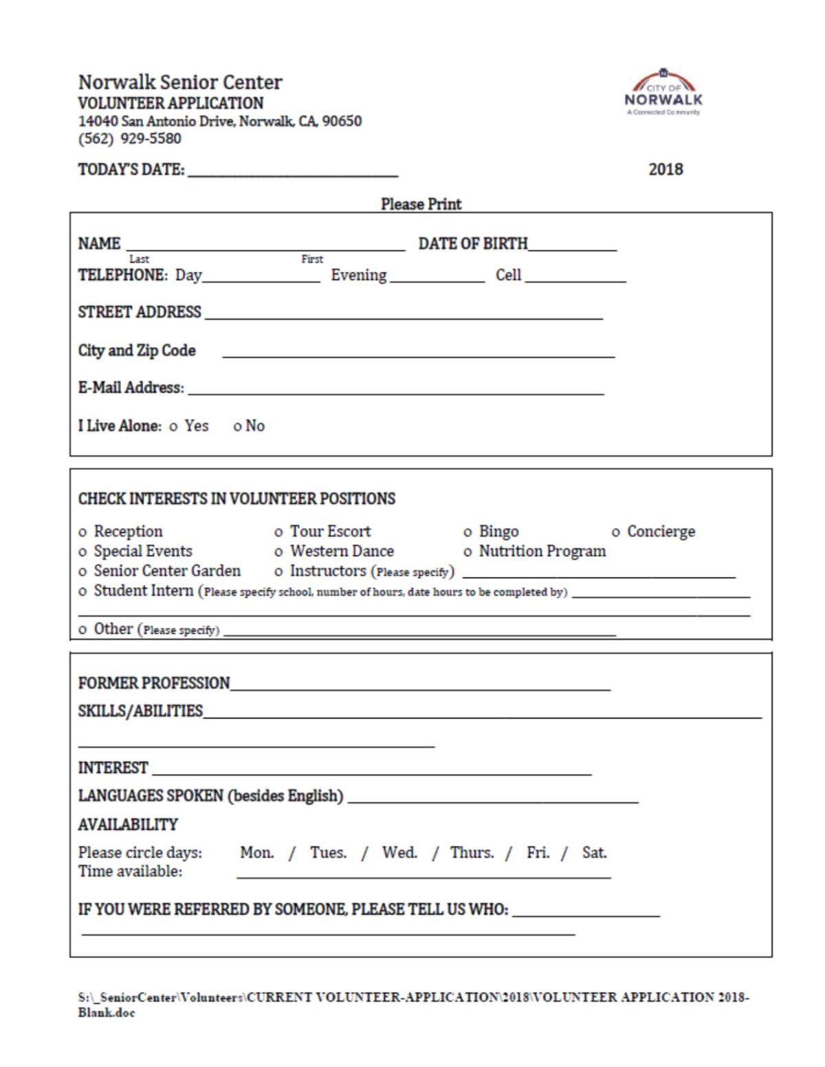 Volunter Application 